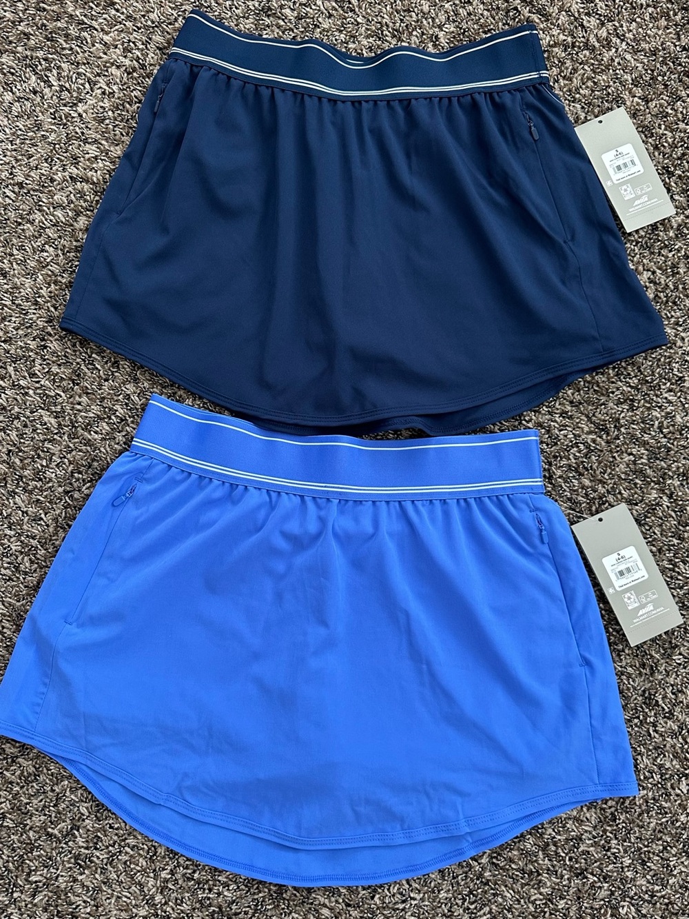 2 Avia Women's Active Skort with Curved Hem - size small (teal, royal blue)